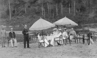 After a Match: Riflewomen at Lunch, from an article entitled English Women at Play in Far-Away Perak published in The Graphic October 27th 1906 by English Photographer